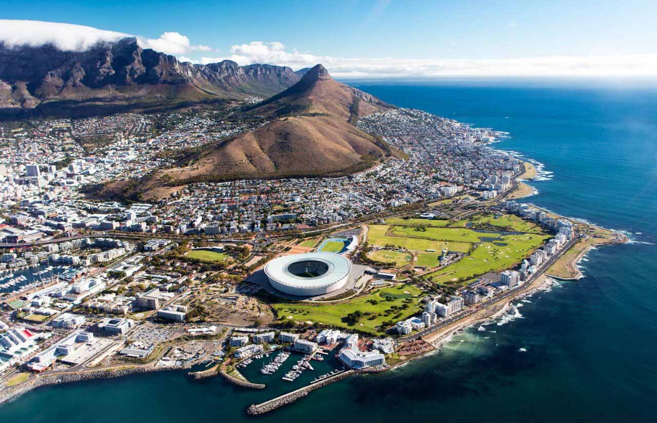 Aerial view of Cape Town, South Africa.