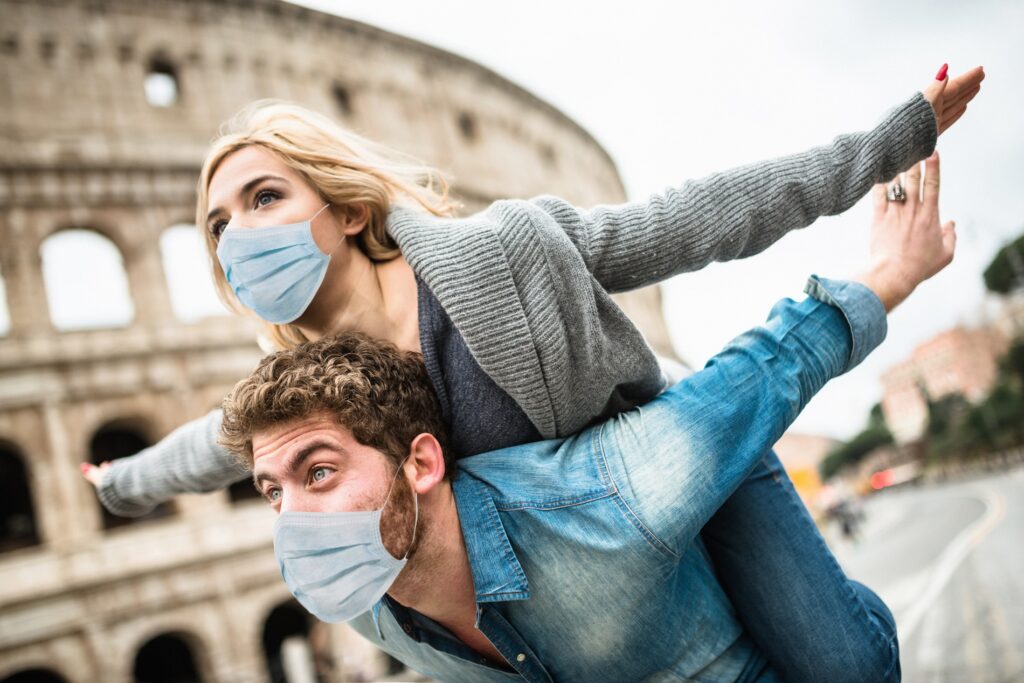 Couple with Masks, Rome, Italy