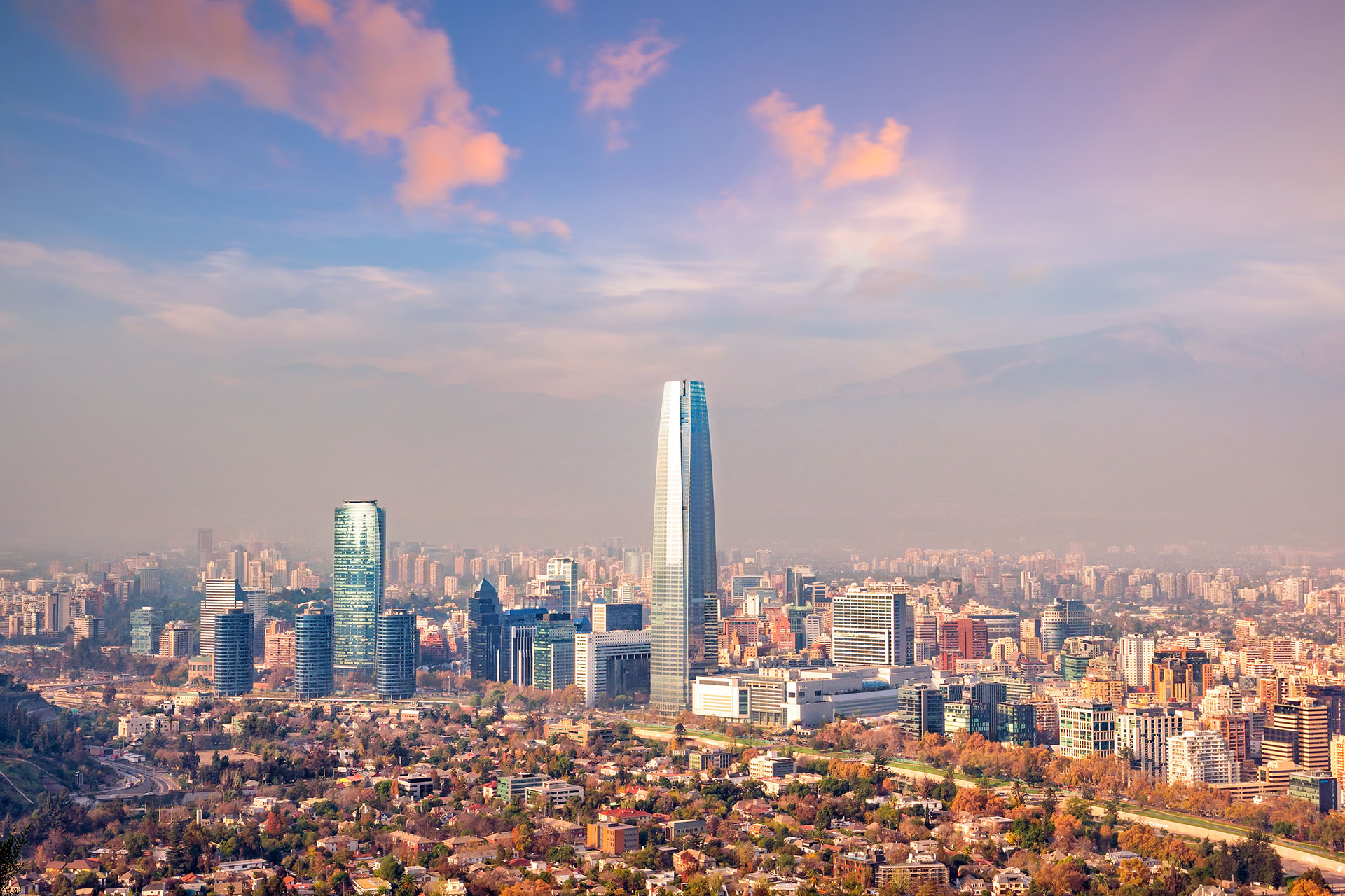 Skyline in Santiago, Chile