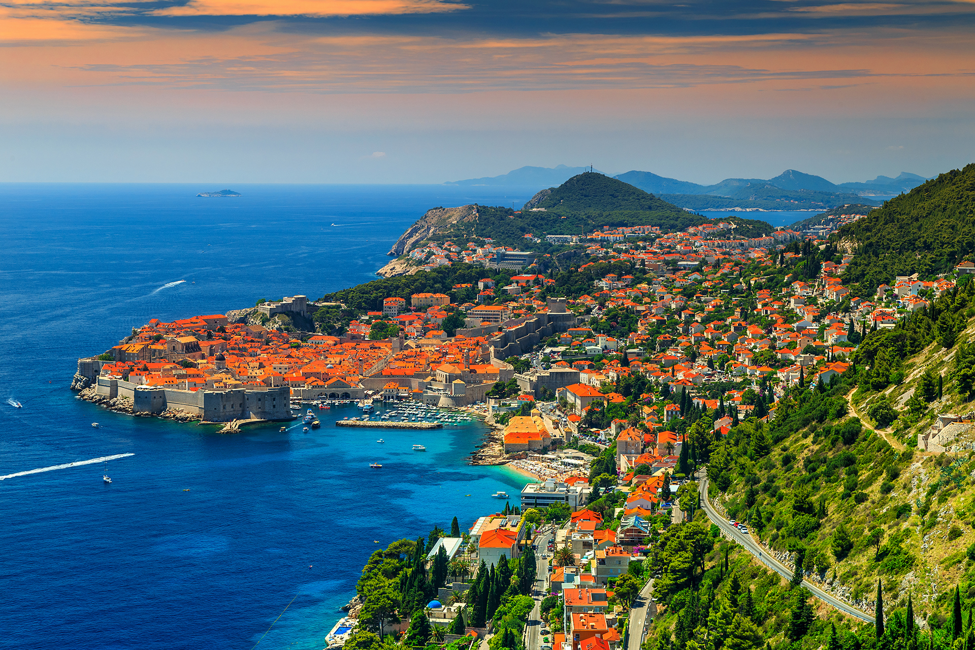 Beautiful panoramic view of the walled city,Dubrovnik,Dalmatia,Croatia