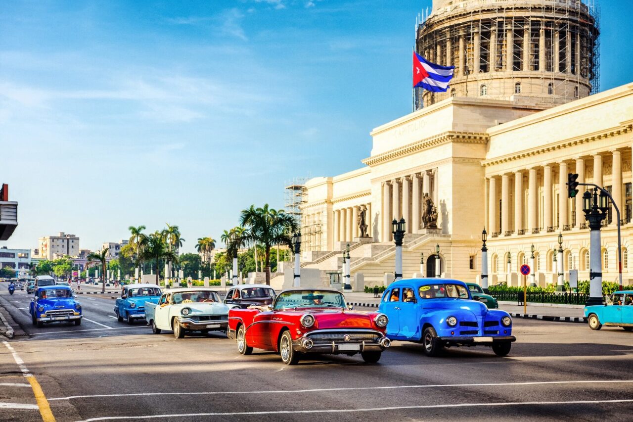 El Capitolio in Havana, Cuba with vintage cars