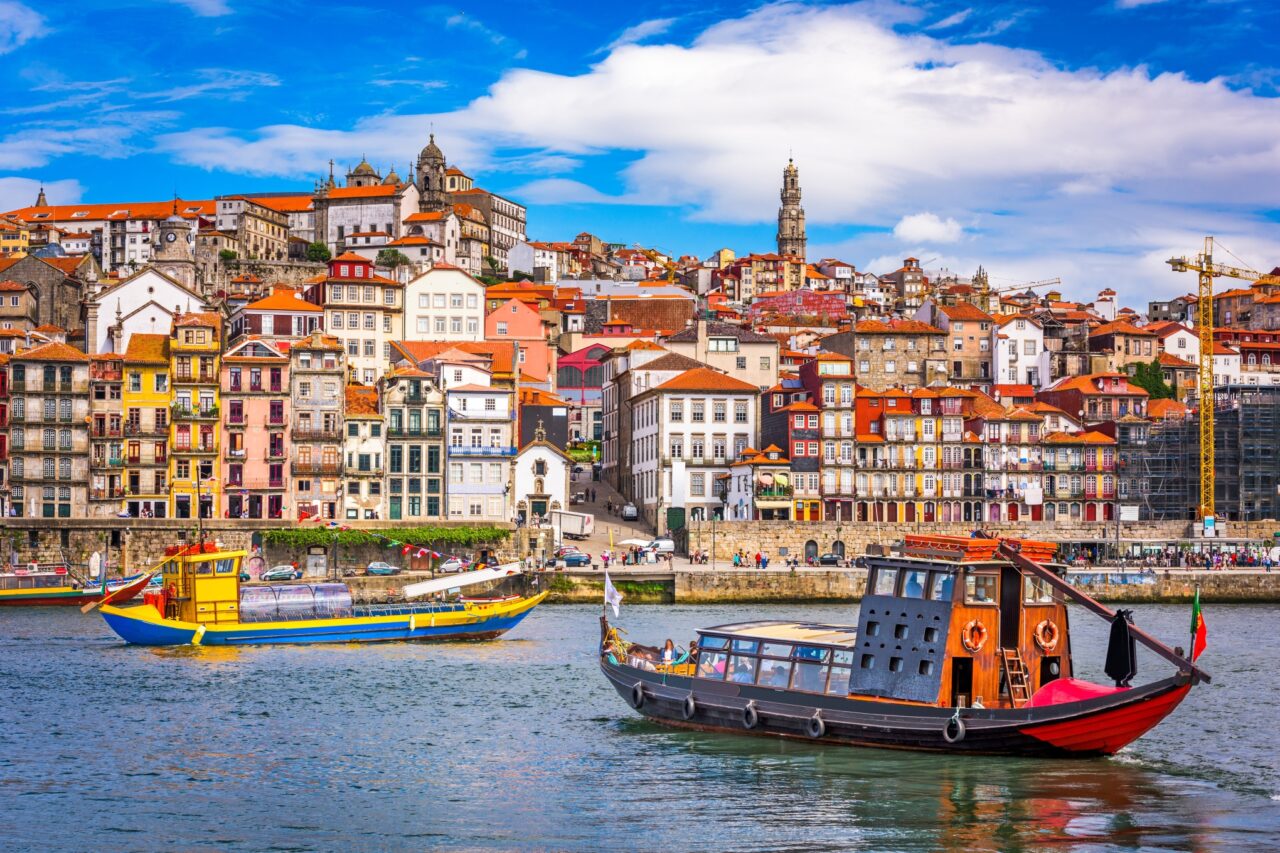 Skyline of Porto's Old Town in Portugal